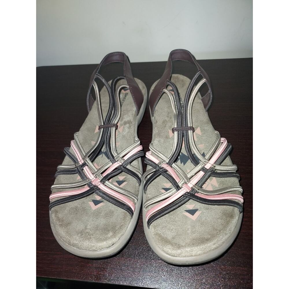 Skechers Women's Slingback Sandals 9 Skechers Reggae Slim – Slip Spliced Brown